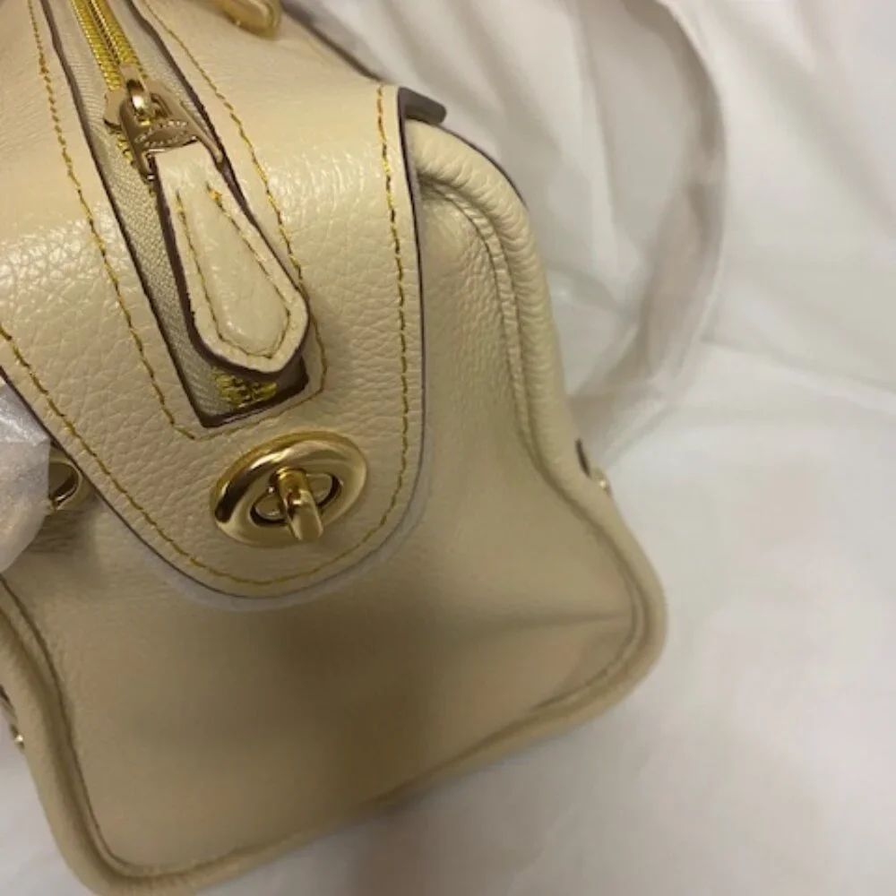 Coach Millie Pebbled Leather Satchel Bag in Ivory (NEW) - Picture 5 of 10